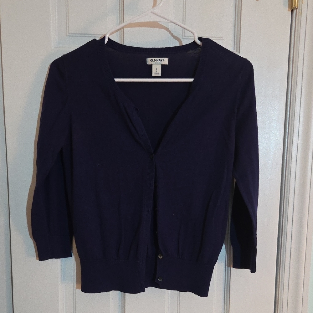 Old Navy Women's Dark Navy Button-Up Cardigan